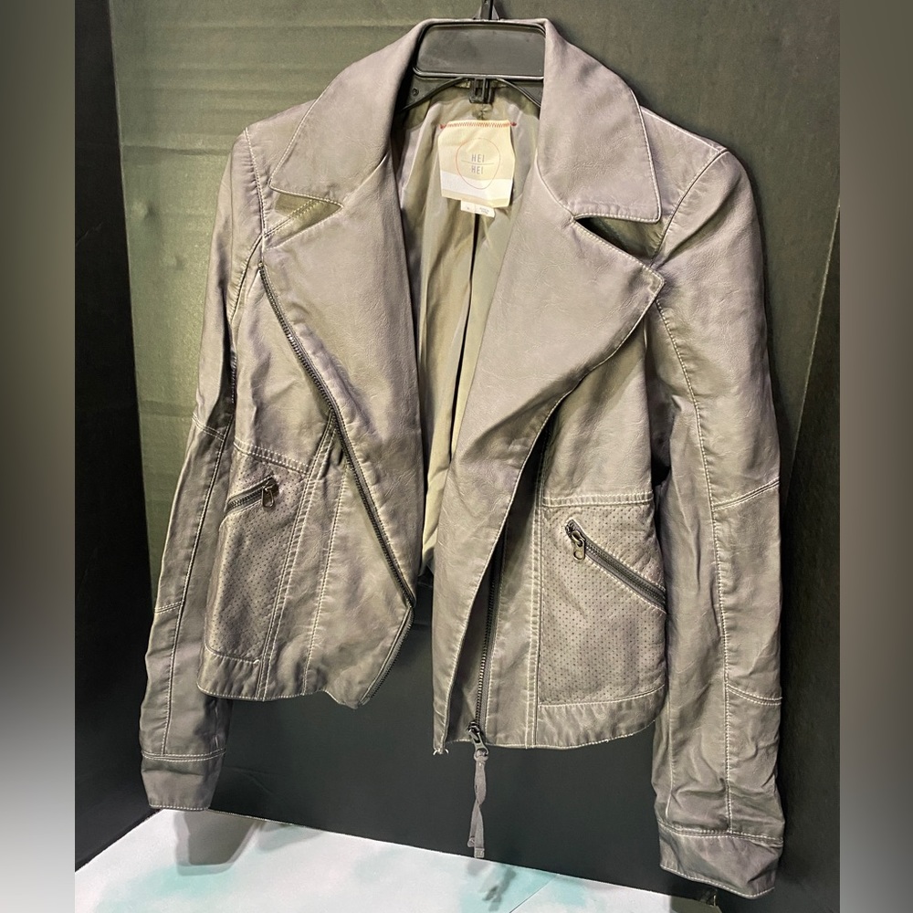 ANTHROPOLOGIE HEI HEI JACKET NWOT GREY ZIP UP FRONT SIZE M